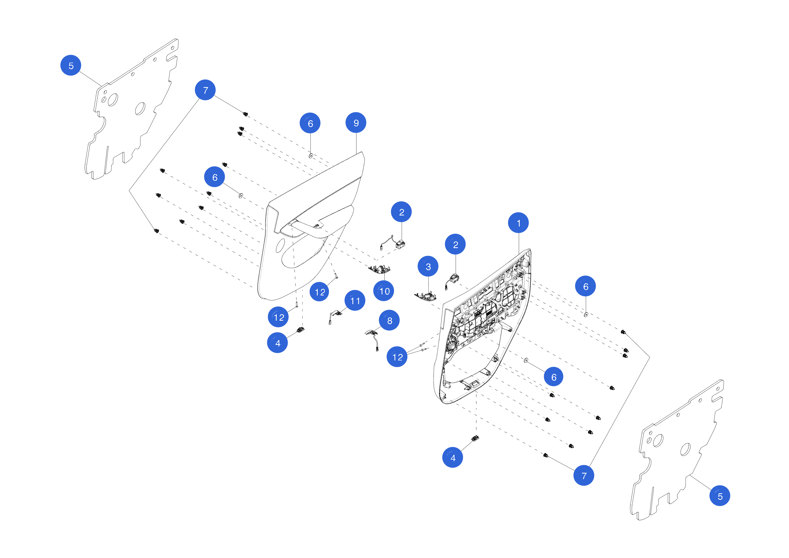DOOR TRIM - NOISE VIBRATION HARSHNESS PAD - REAR RIGHT HAND (1 pcs.) – 1641846-00-A