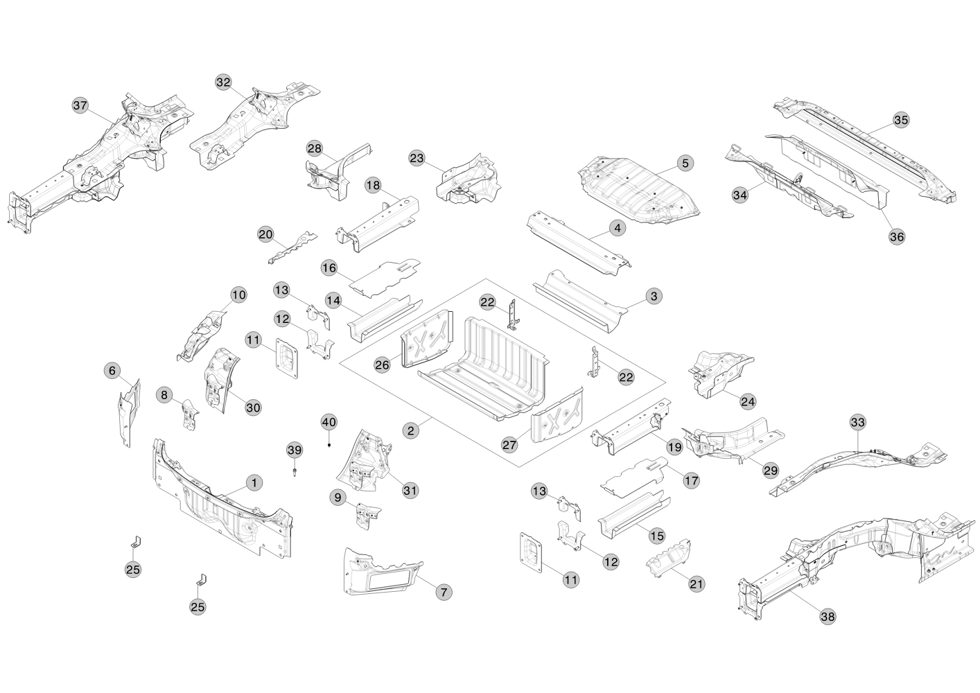 ASSEMBLY - RAIL TO REAR QUARTER LOWER EXTENSION - RIGHT HAND – 1121054-S0-A