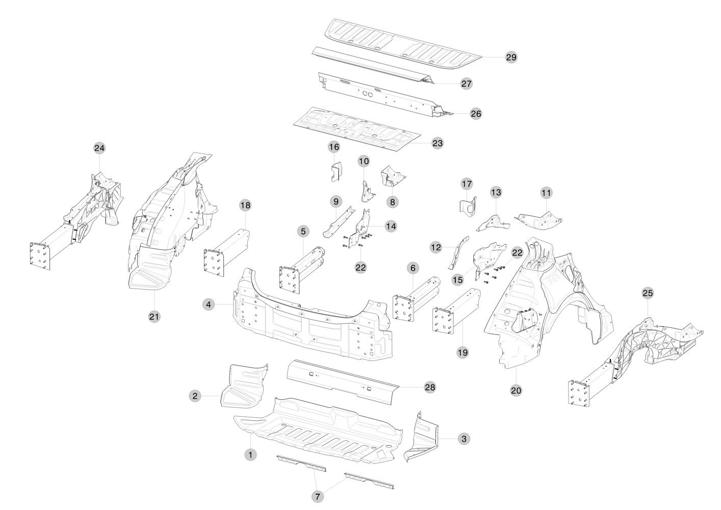 TRUNK FLOOR PANEL EXTENSION REAR LEFT (1 pcs.) – 6007415-S0-C