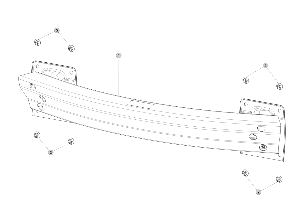 ASSEMBLY, BUMPER BEAM EXTRUSION, REAR – 1095314-00-C