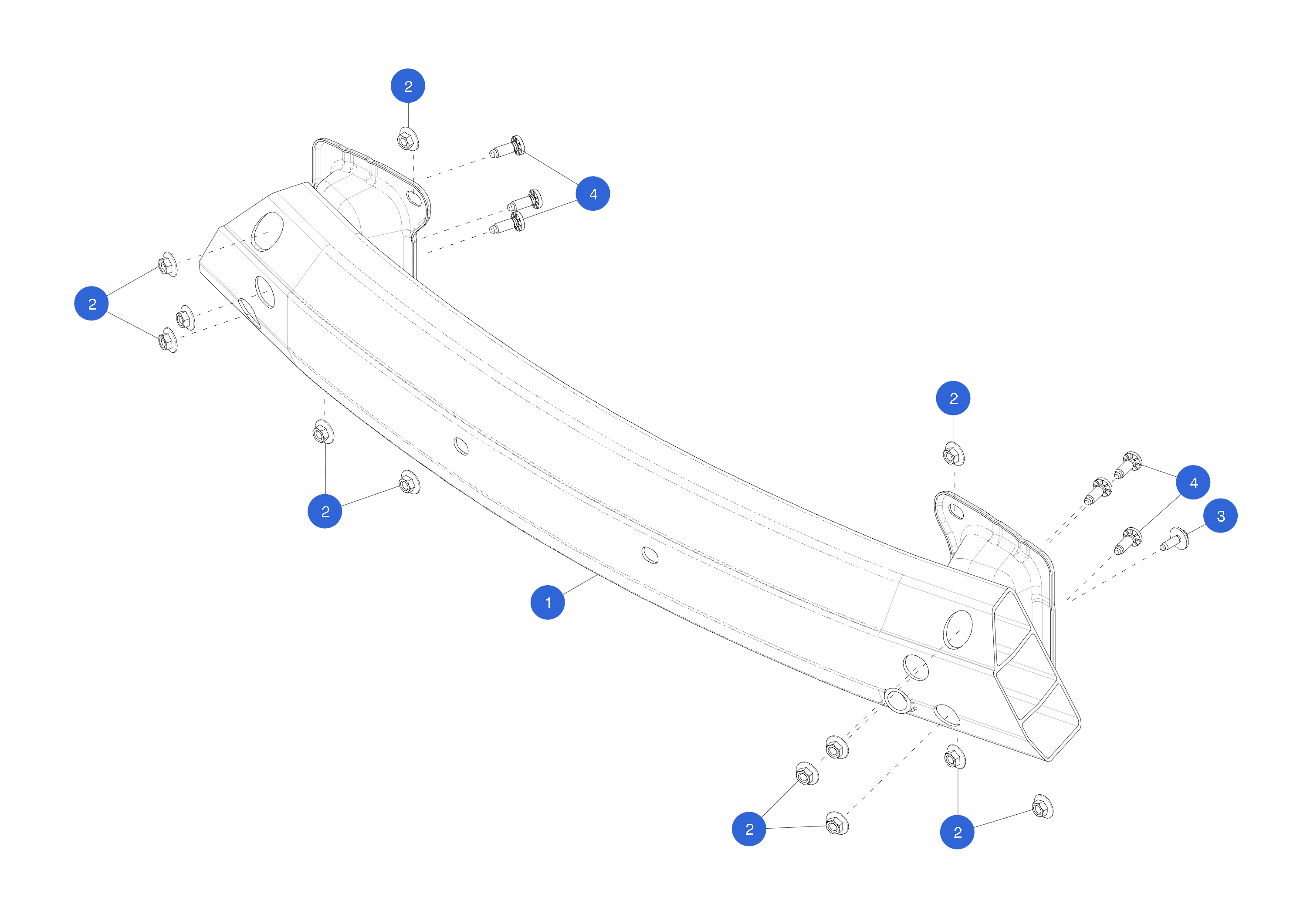 ASSEMBLY - REAR BUMPER BEAM – 1931978-00-C