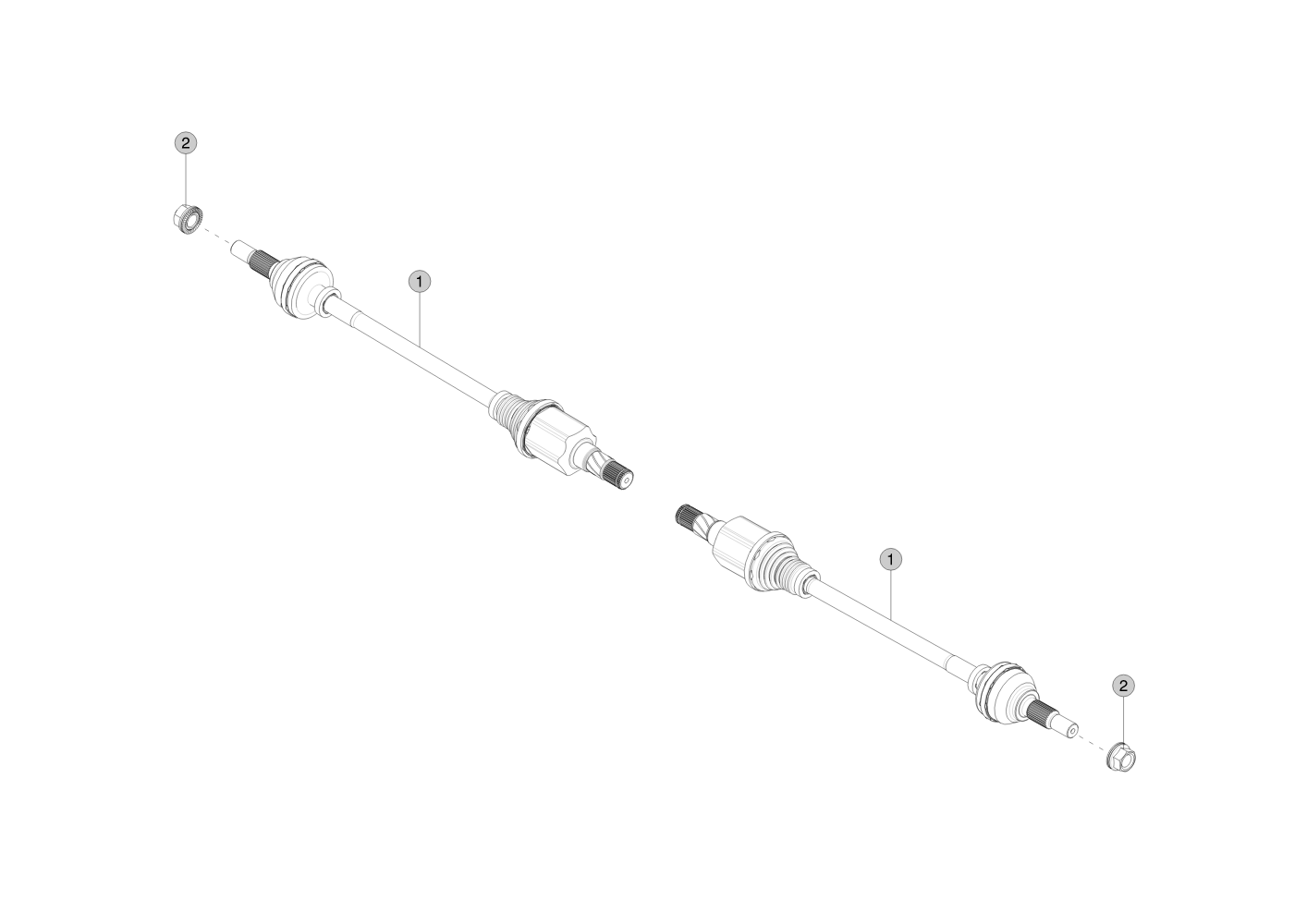 HALFSHAFT ASSEMBLY - REAR - 25MM (2 pcs.) – 1044164-00-A