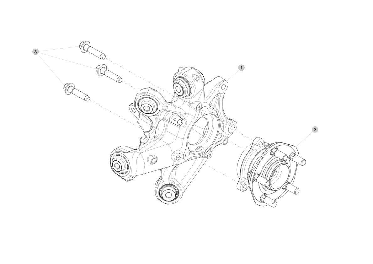 REAR KNUCKLE ASSEMBLY - LEFT HAND – 1044411-00-H