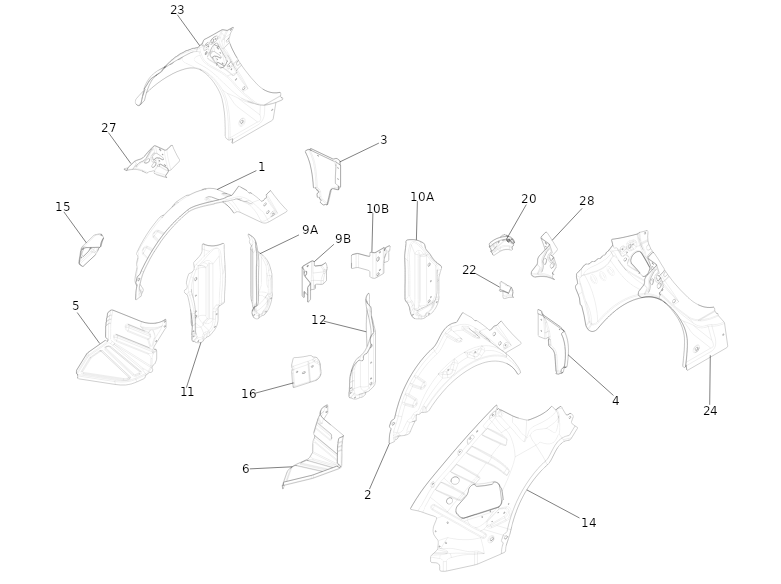REAR LAMP HOUSING REINFORCEMENT, LEFT HAND (1 pcs.) – 1022459-S0-A