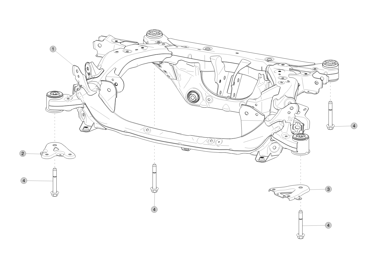 REAR SUBFRAME SHEAR PLATE- FRONT - LEFT HAND – 1044573-00-D