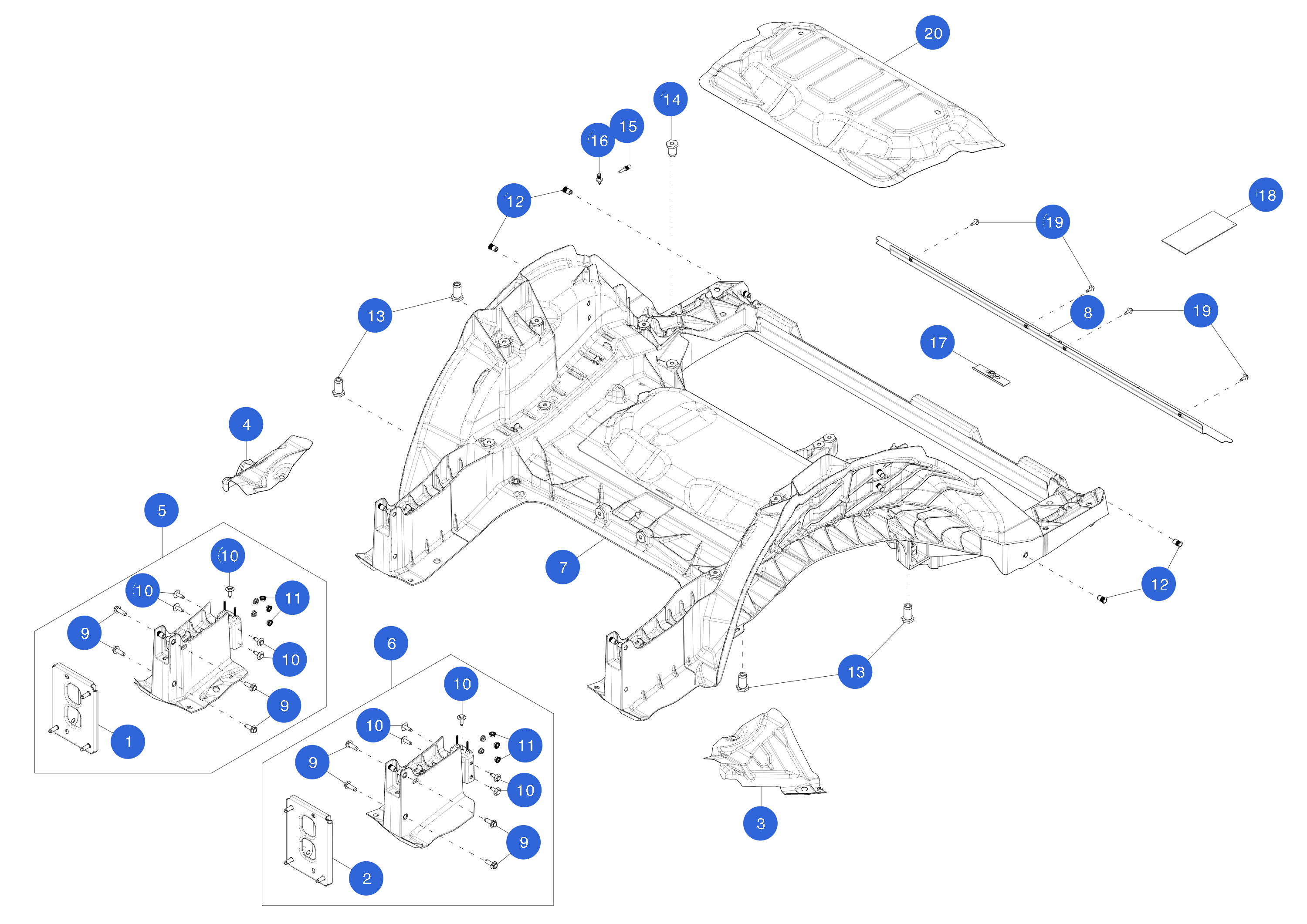 ASSEMBLY - ONE PIECE CAST REAR UNDER BODY – 2884200-ED-A