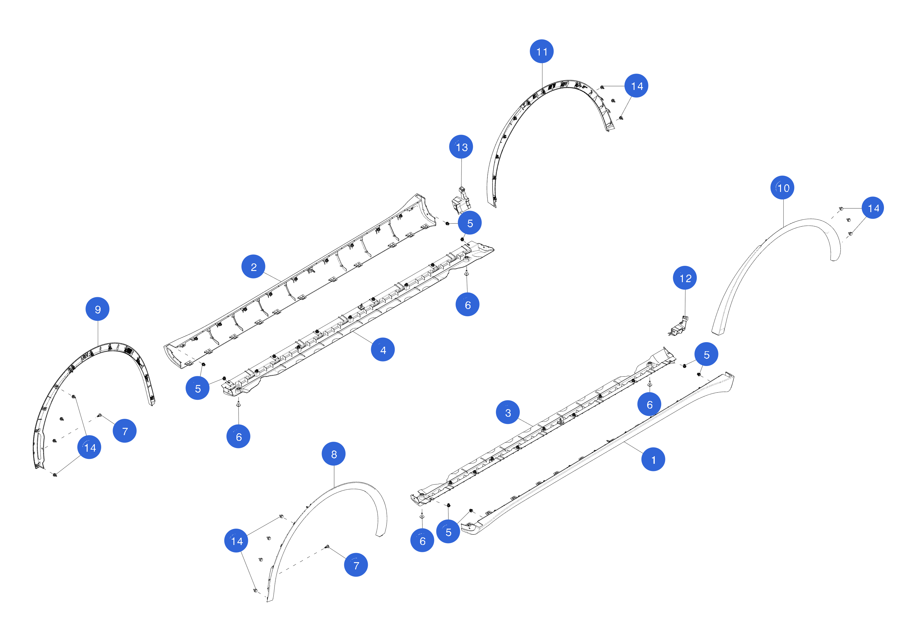 FRONT FENDER GARNISH - RIGHT HAND (1 pcs.) – 1658692-00-A