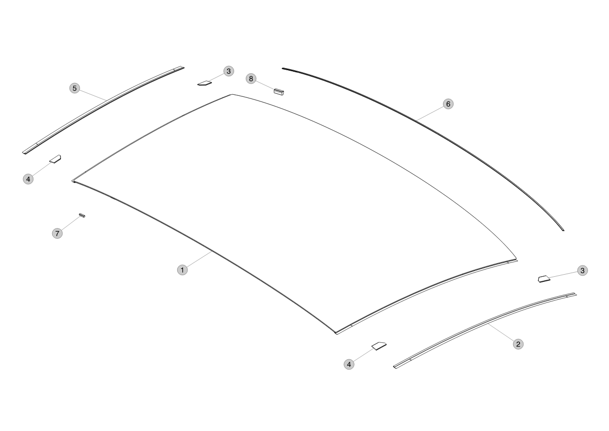 FIXED ROOF ASSEMBLY-SOLAR DARK-ACO(CHINA) – 1587893-00-B