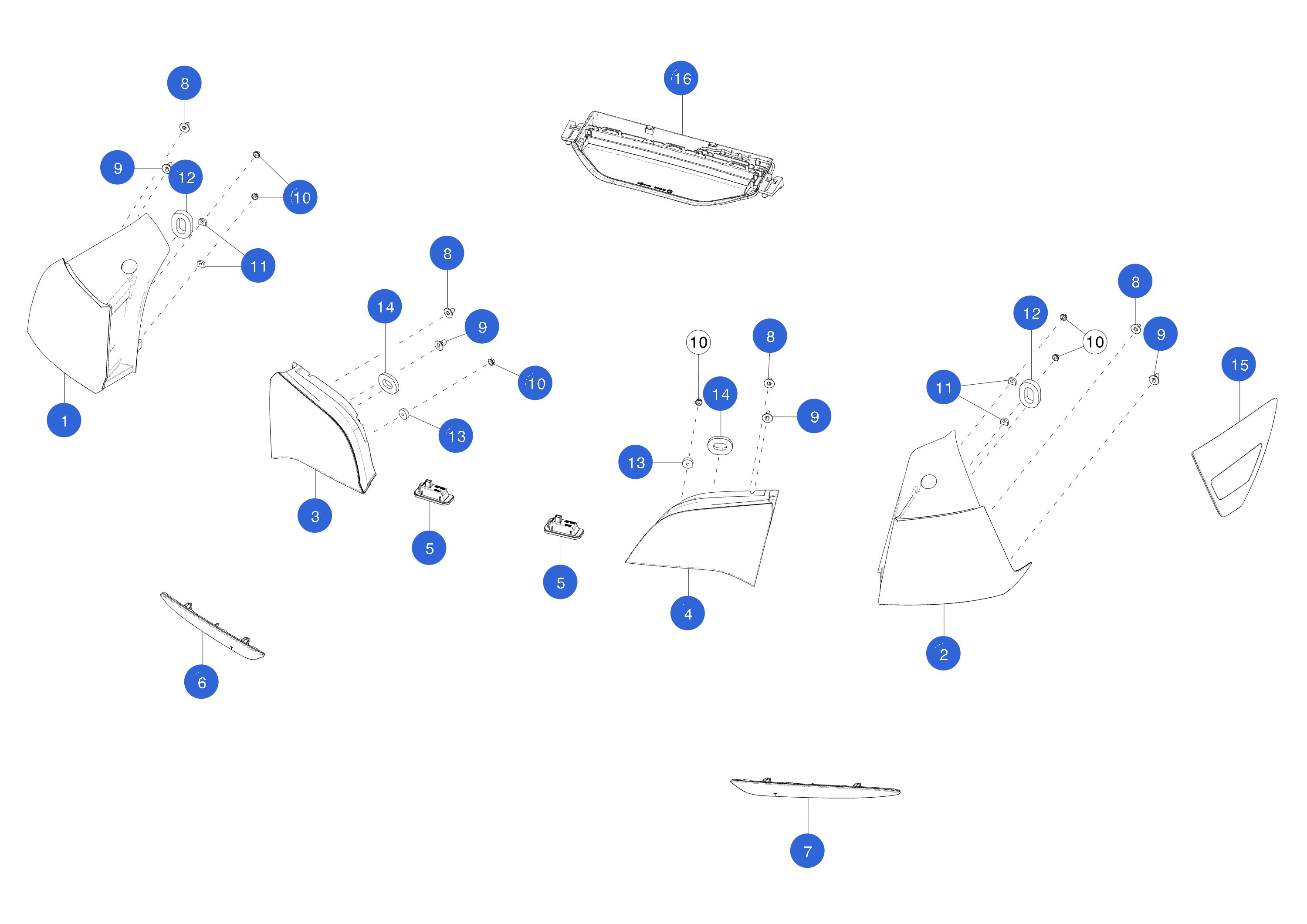 LAMP ASSEMBLY - REAR REFLEX - LEFT HAND (1 pcs.) – 1626226-00-A