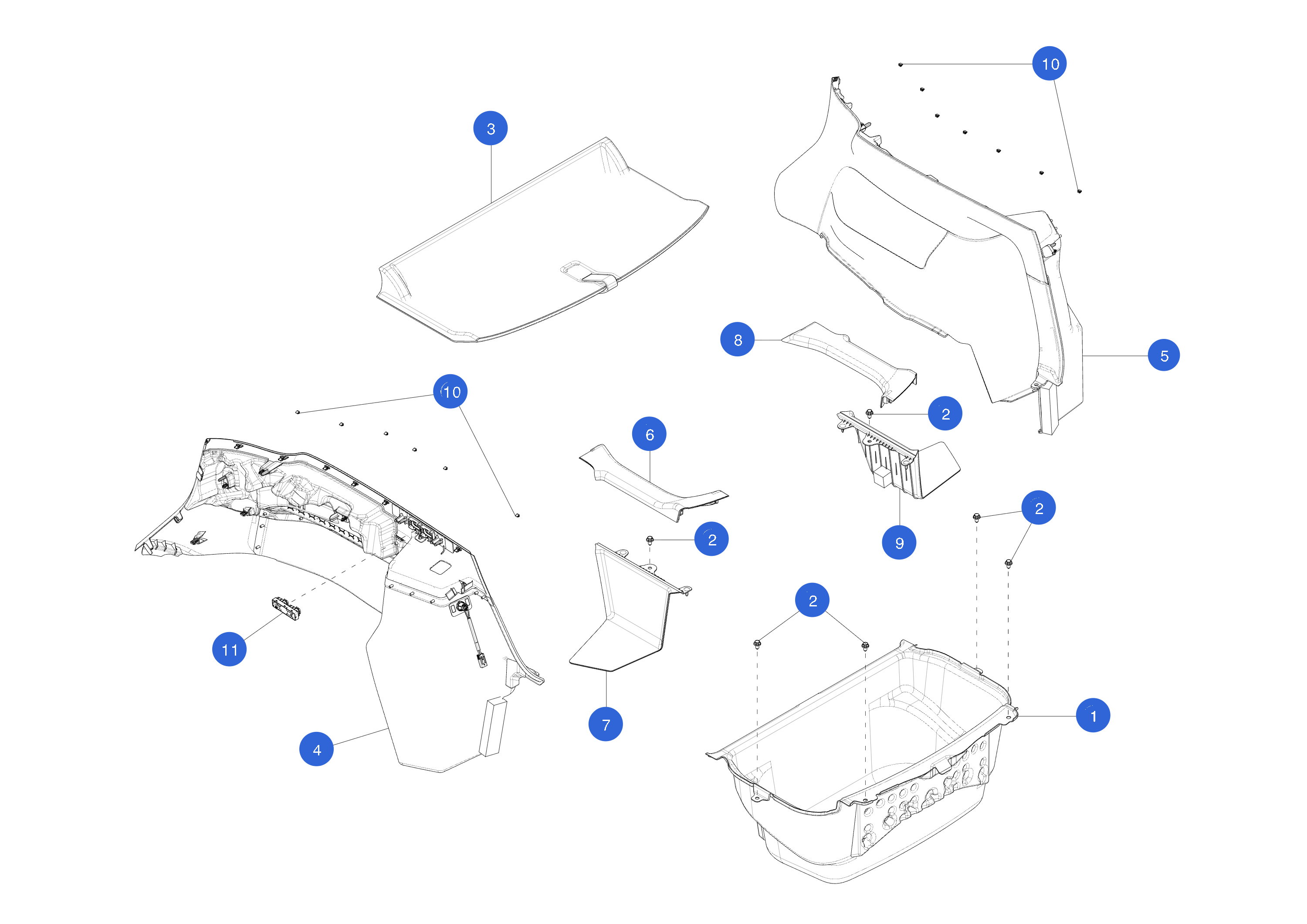 END ITEM - TRUNK BRACKET 2.0 RIGHT HAND 7 SEATER (1 pcs.) – 1626305-00-B