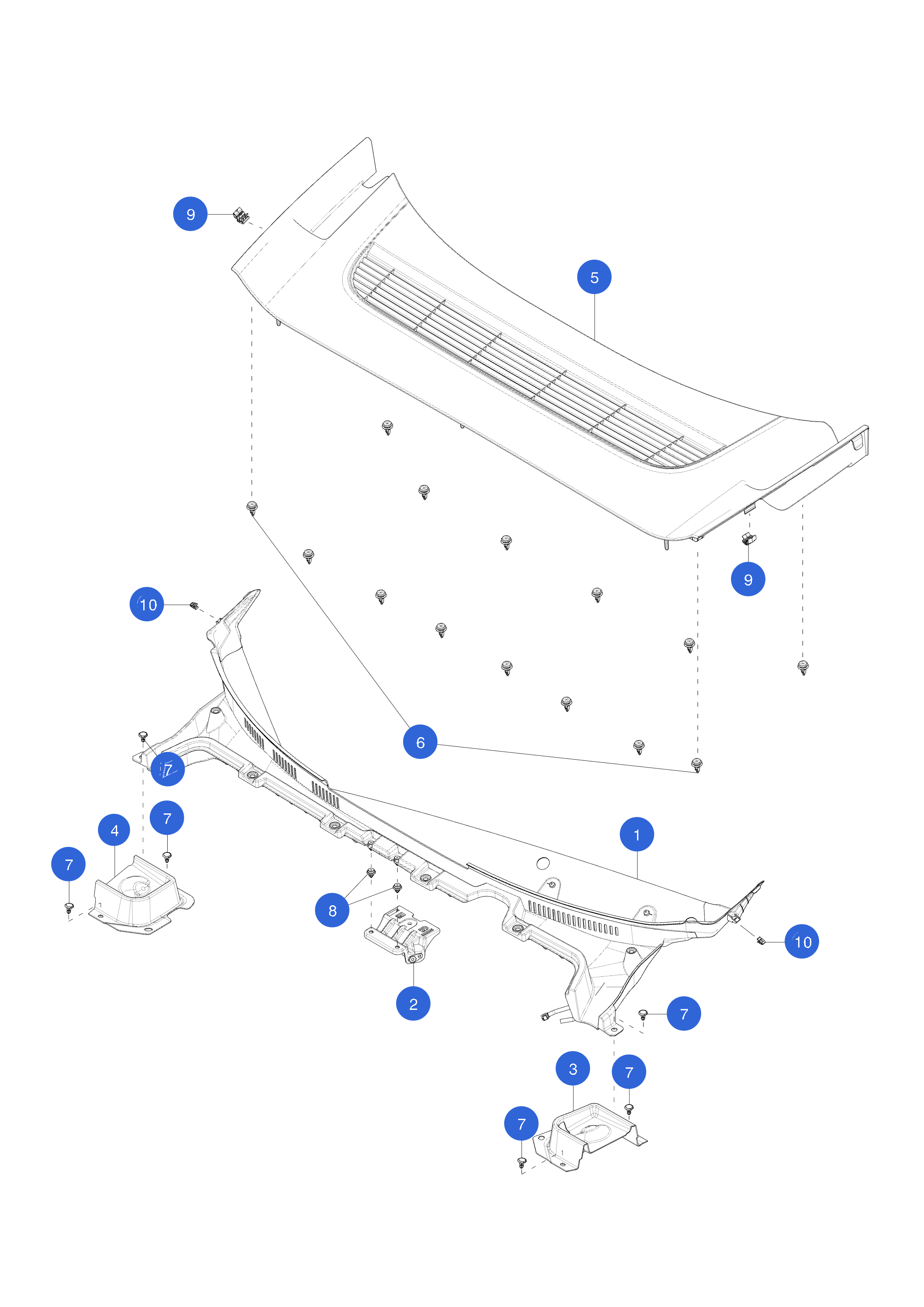 COWL SCREEN CENTER BRACKET – 1706670-00-B