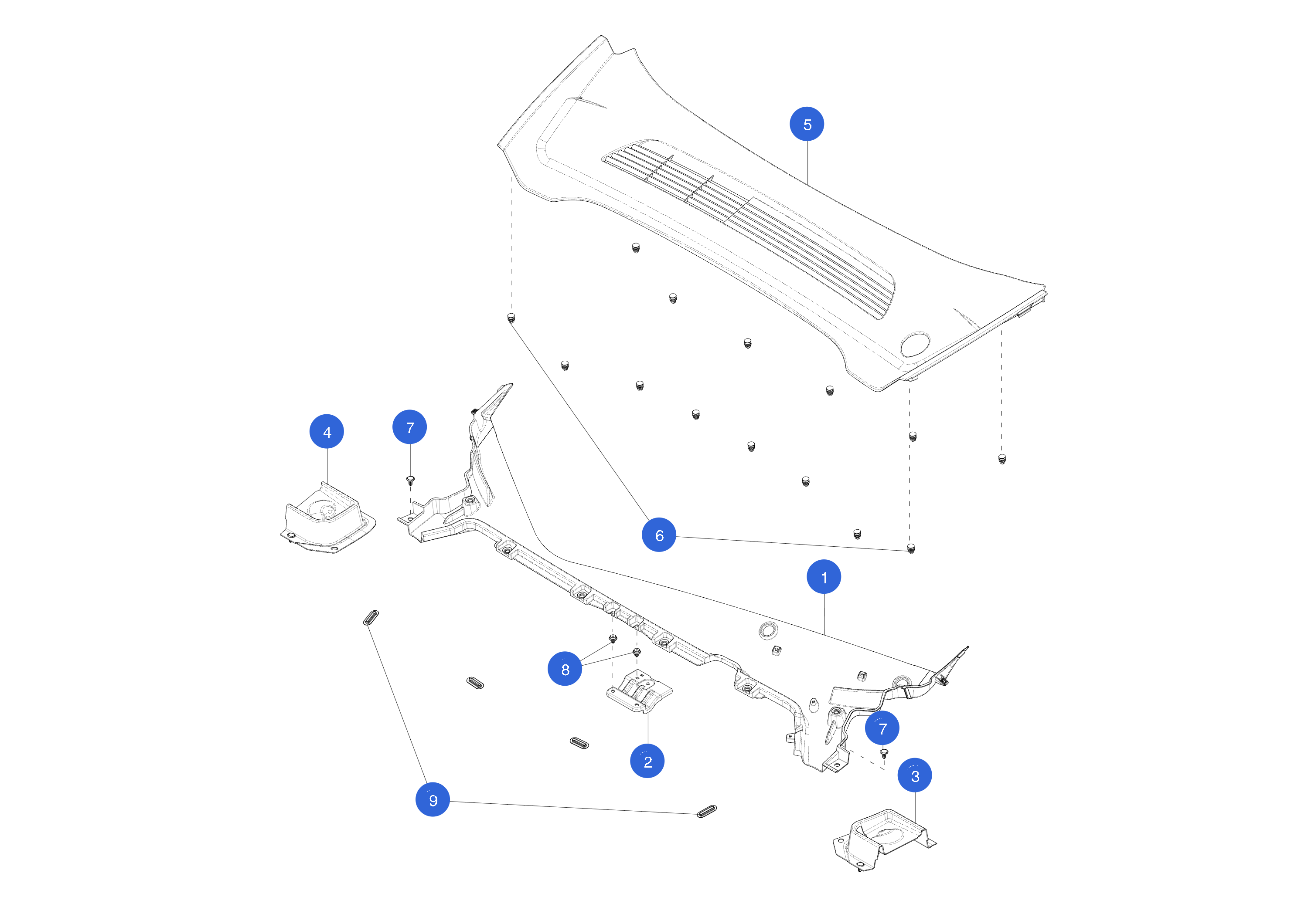 COWL SCREEN CENTER BRACKET (1 pcs.) – 1501874-00-B