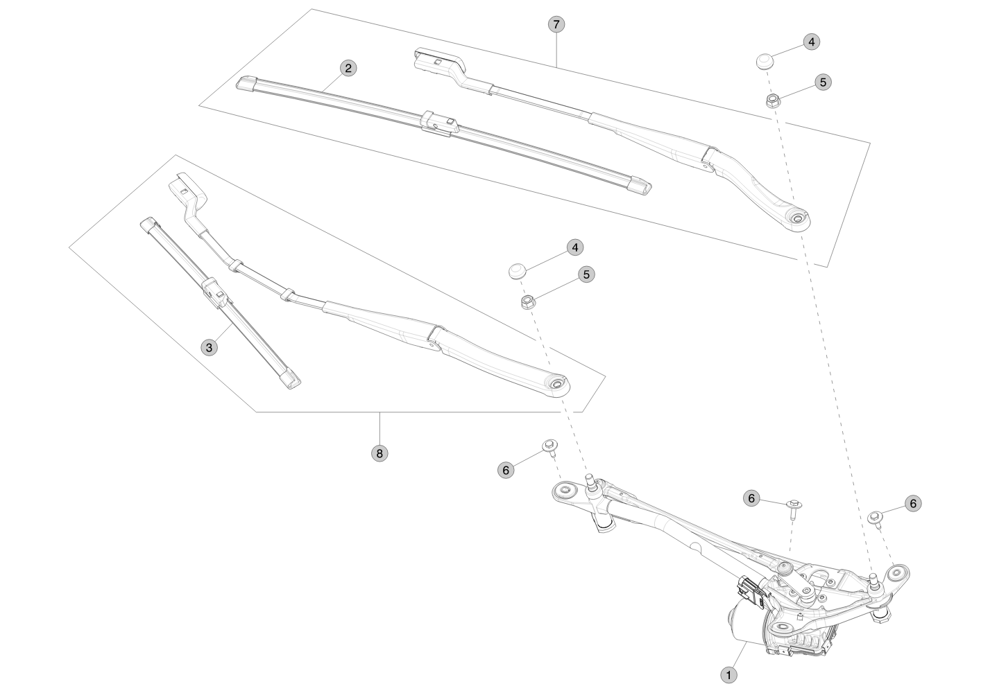 ARM AND BLADE AFL ASSEMBLY - DRIVER SIDE - LEFT HAND DRIVE – 1621683-00-B