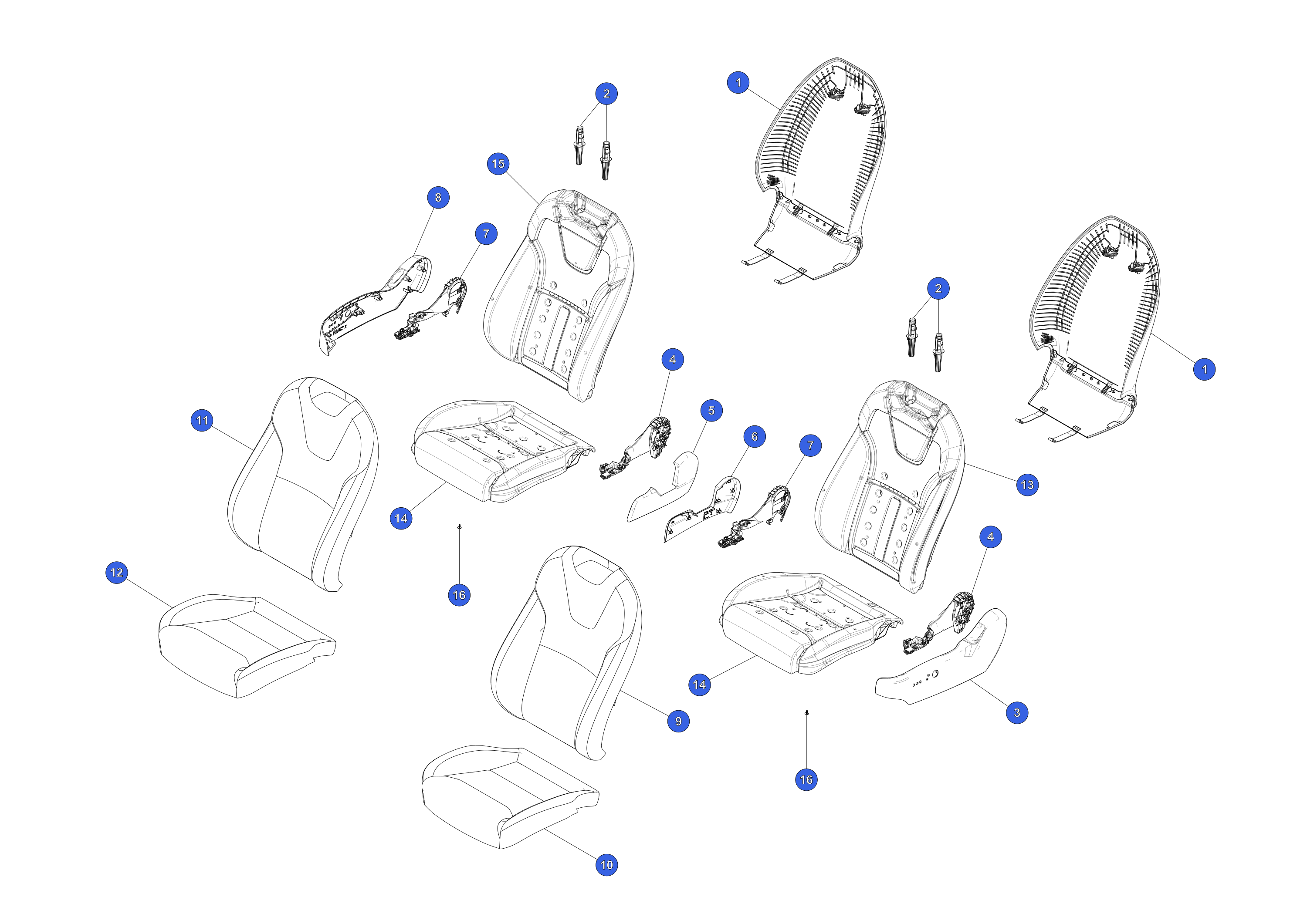 1ST ROW SEAT CUSHION SOFT TRIM COVER ASSEMBLY - LEFT HAND AND RIGHT HAND - LONGRANGE - WHITE – 1608040-01-L