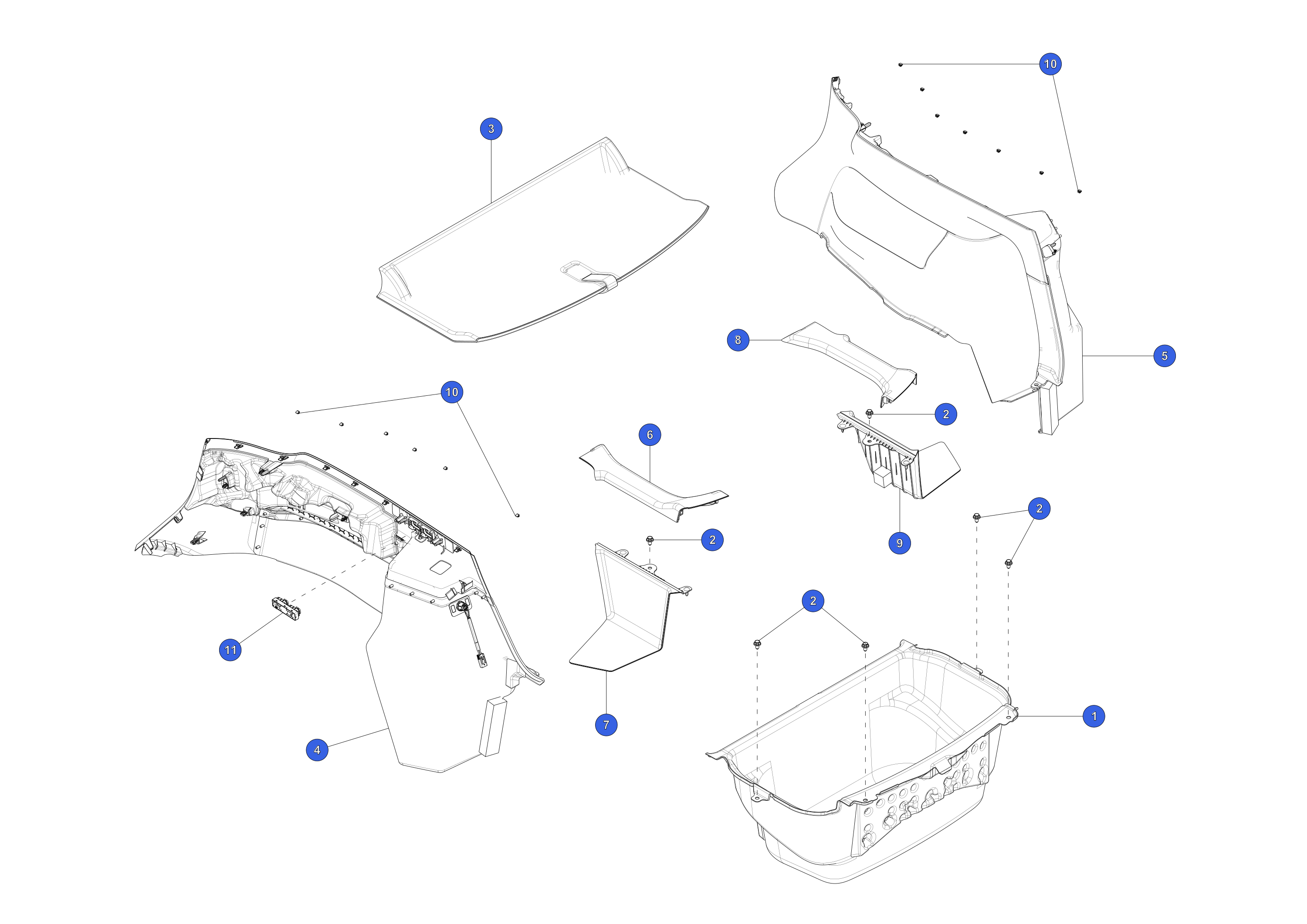 END ITEM - 7 SEATER TRUNK SIDE TRIM - LEFT HAND – 1590804-98-C