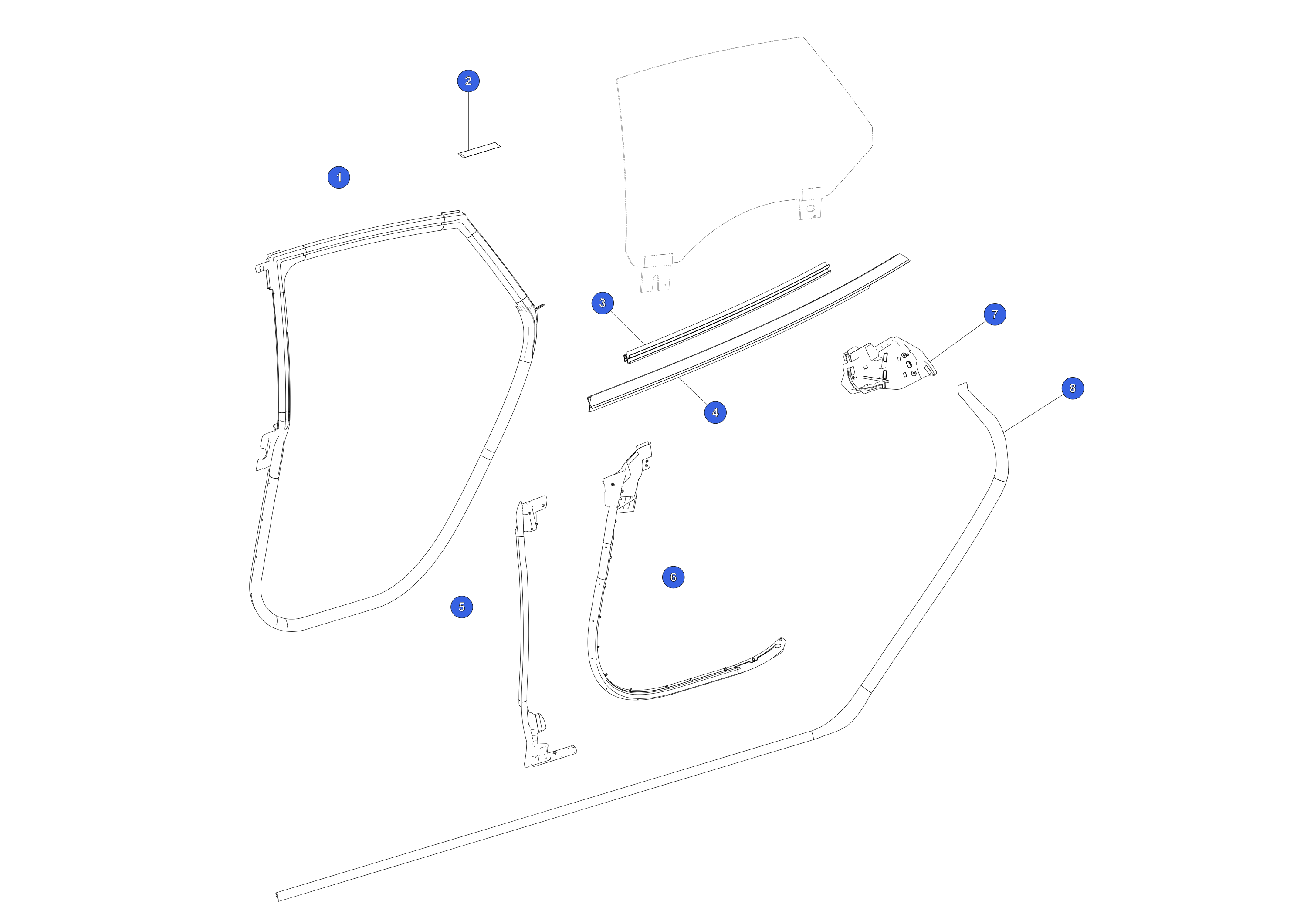 SEAL - DOOR REAR OUTER BELT - RIGHT HAND – 1038396-80-A