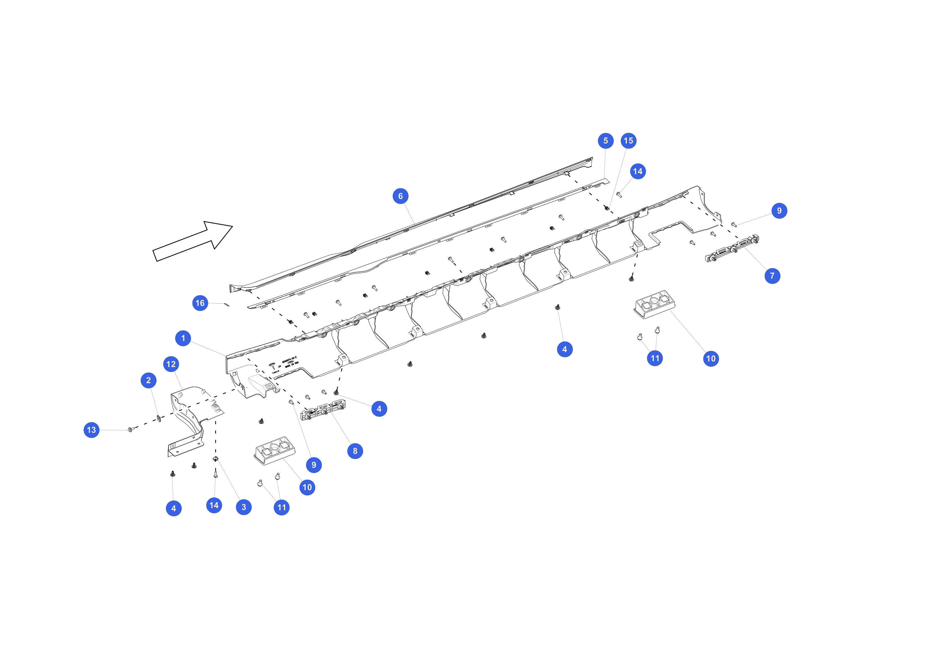 BRIGHT MOULDING - SILL RIGHT - PLASTIC – 1025042-00-G
