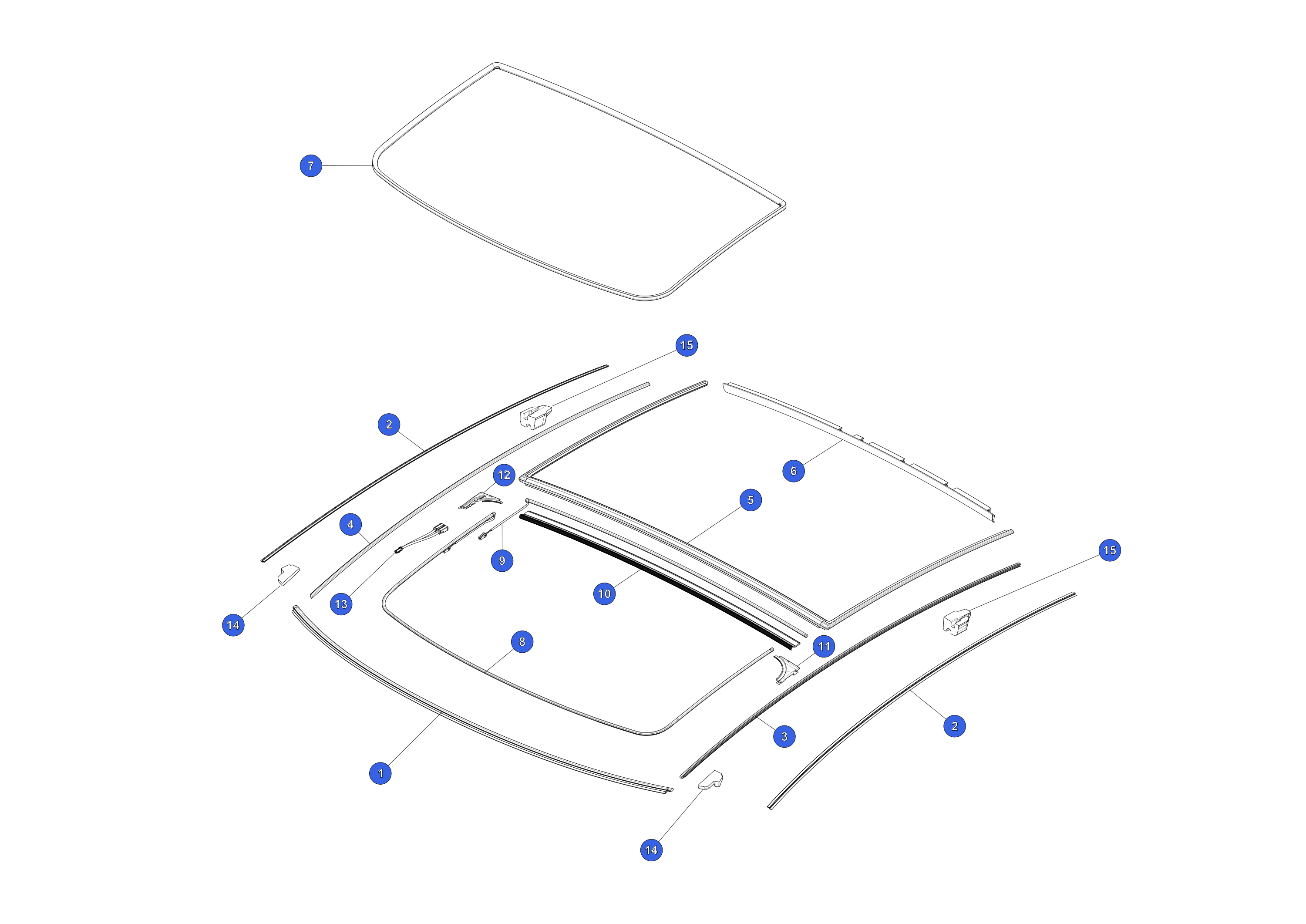 FIXED GLASS SEAL- PANORAMIC ROOF – 1034991-00-C