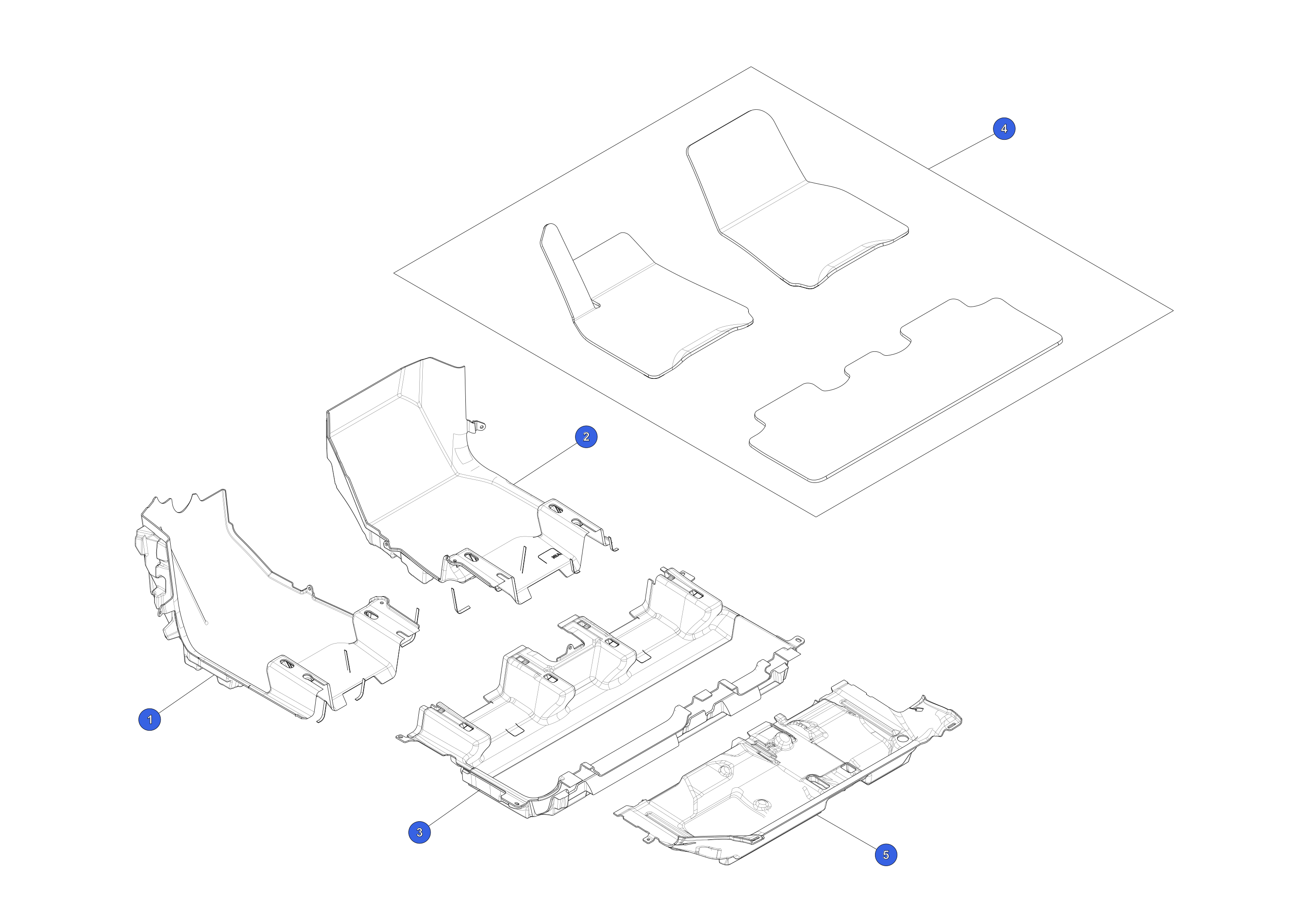 CABIN CARPET - REAR - 3RD ROW - 7 SEATER – 1555709-00-D