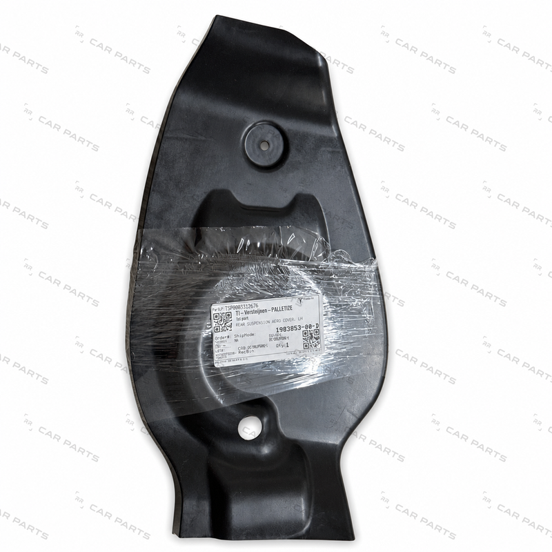 Real part photo: 1983853 - 1983853-00-D - REAR SUSPENSION AERO COVER - LEFT HAND for Model Y Juniper - RR CAR PARTS