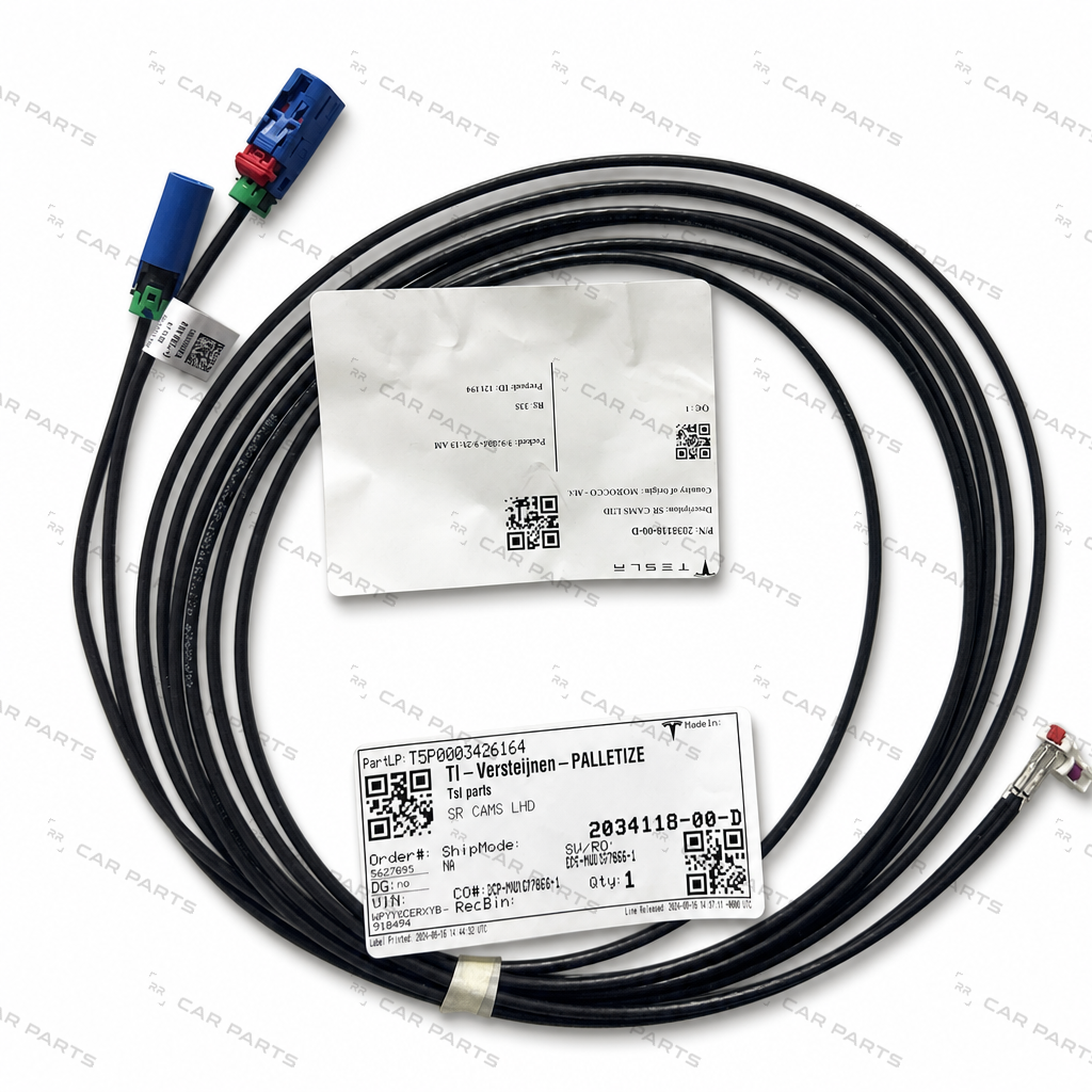 Real part photo: 2034118 - 2034118-00-D - COAX CABLE-FRUNK HARNESS-SIDE REPEATERS-LEFT HAND DRIVE for Model Y Juniper - RR CAR PARTS