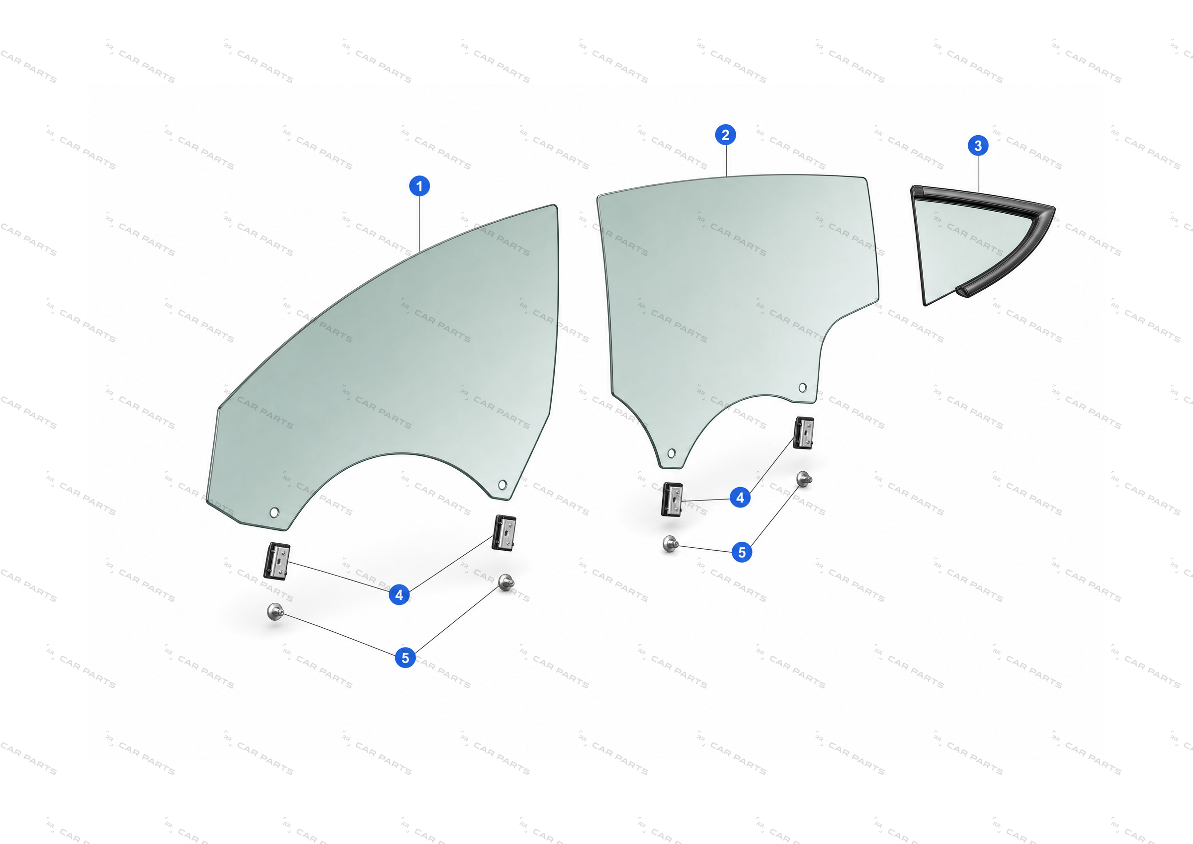 MOVING SIDE GLASS - FRONT DOOR - LEFT HAND - LAMINATED - APAC - EU – 1568570-01-C