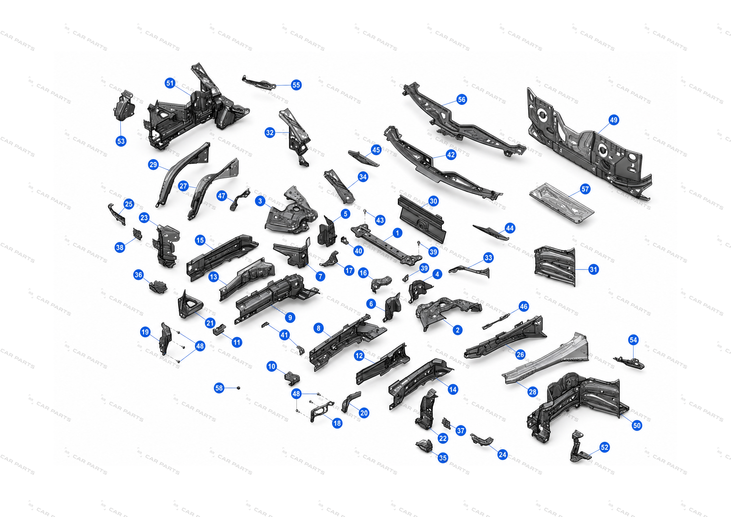 ASSEMBLY, FRONT RAIL COMPLETE, LEFT HAND – 1077847-S0-A
