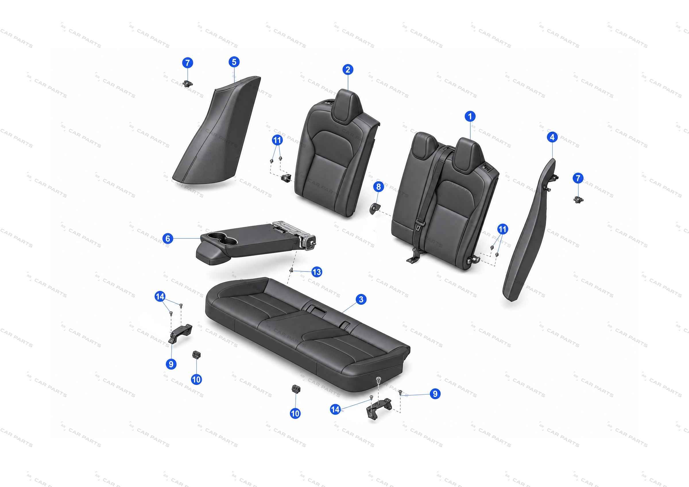 2ND ROW SEAT CUSHION ASSEMBLY- PUR BLACK – 1800030-C1-C
