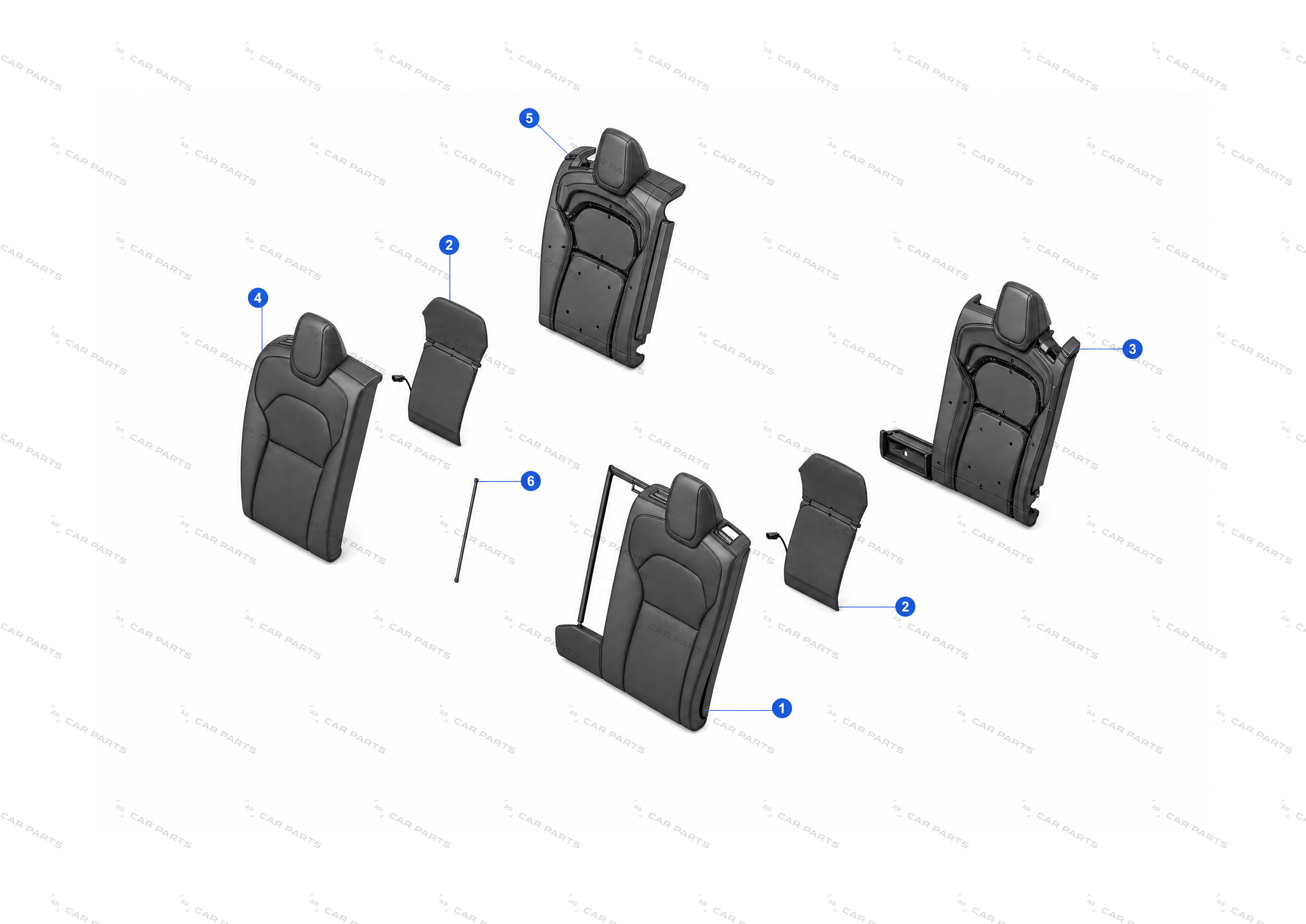 2ND ROW SEATBACK TRIM- RIGHT HAND- 40 BLACK CN – 1742503-01-D