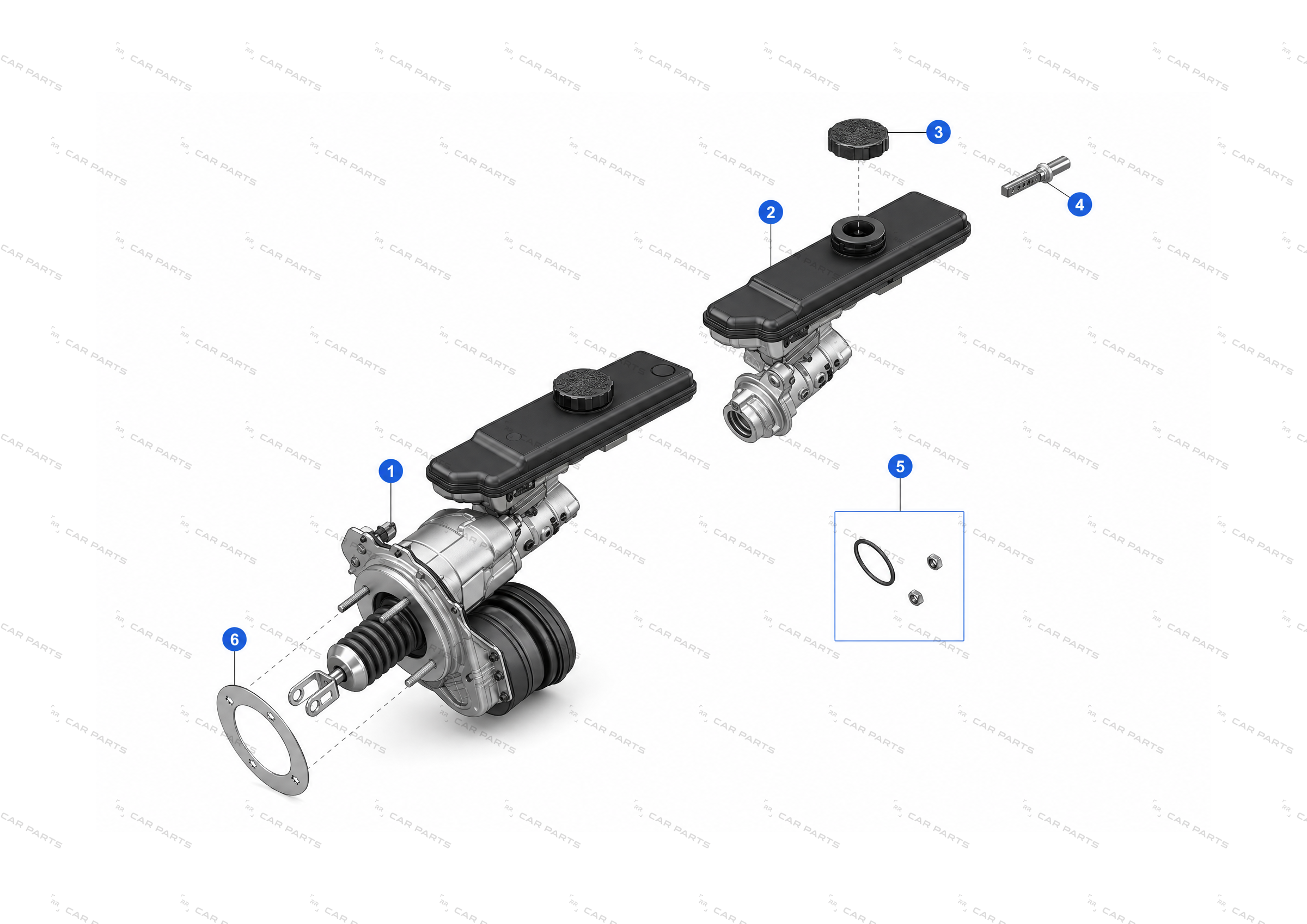 BRAKE BOOSTER AND MASTER CYLINDER ASSEMBLY- LEFT HAND DRIVE – 1344671-50-B