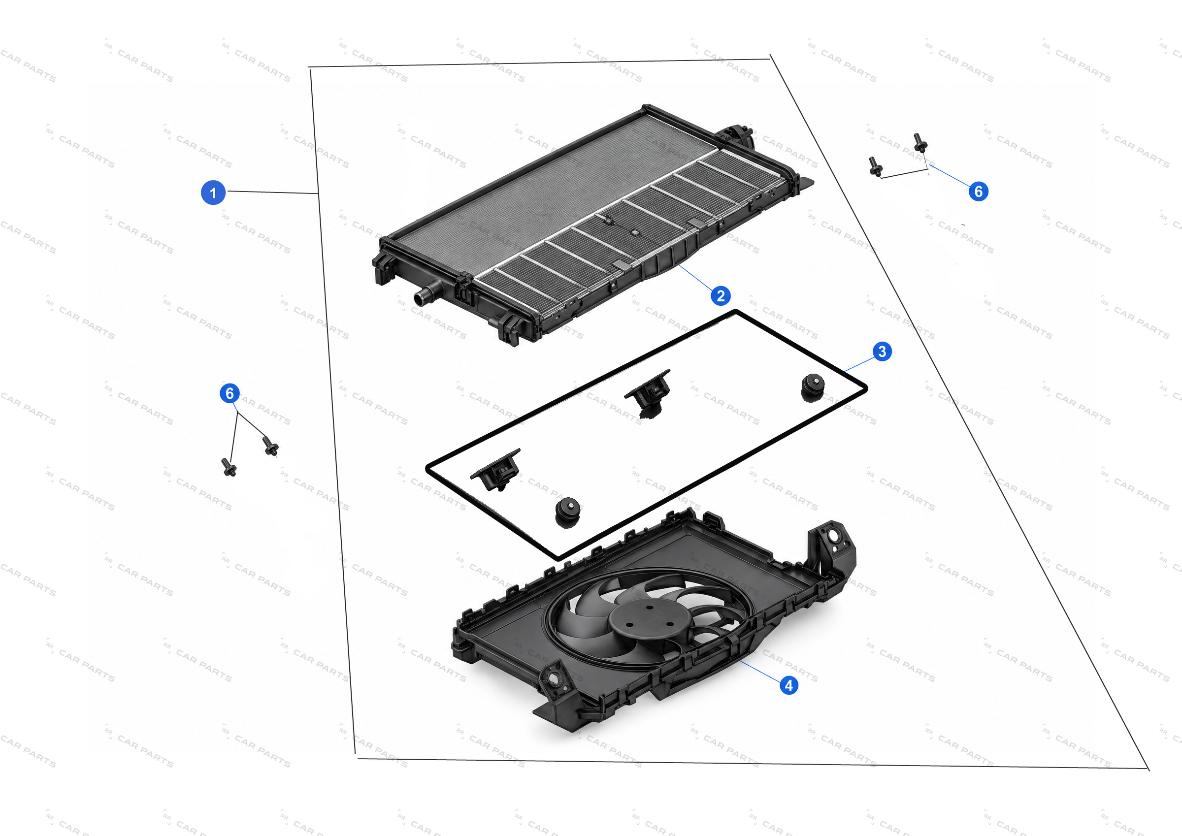 SERVICE ASSEMBLY - COOLING FAN AND SHROUD – 1607807-00-D