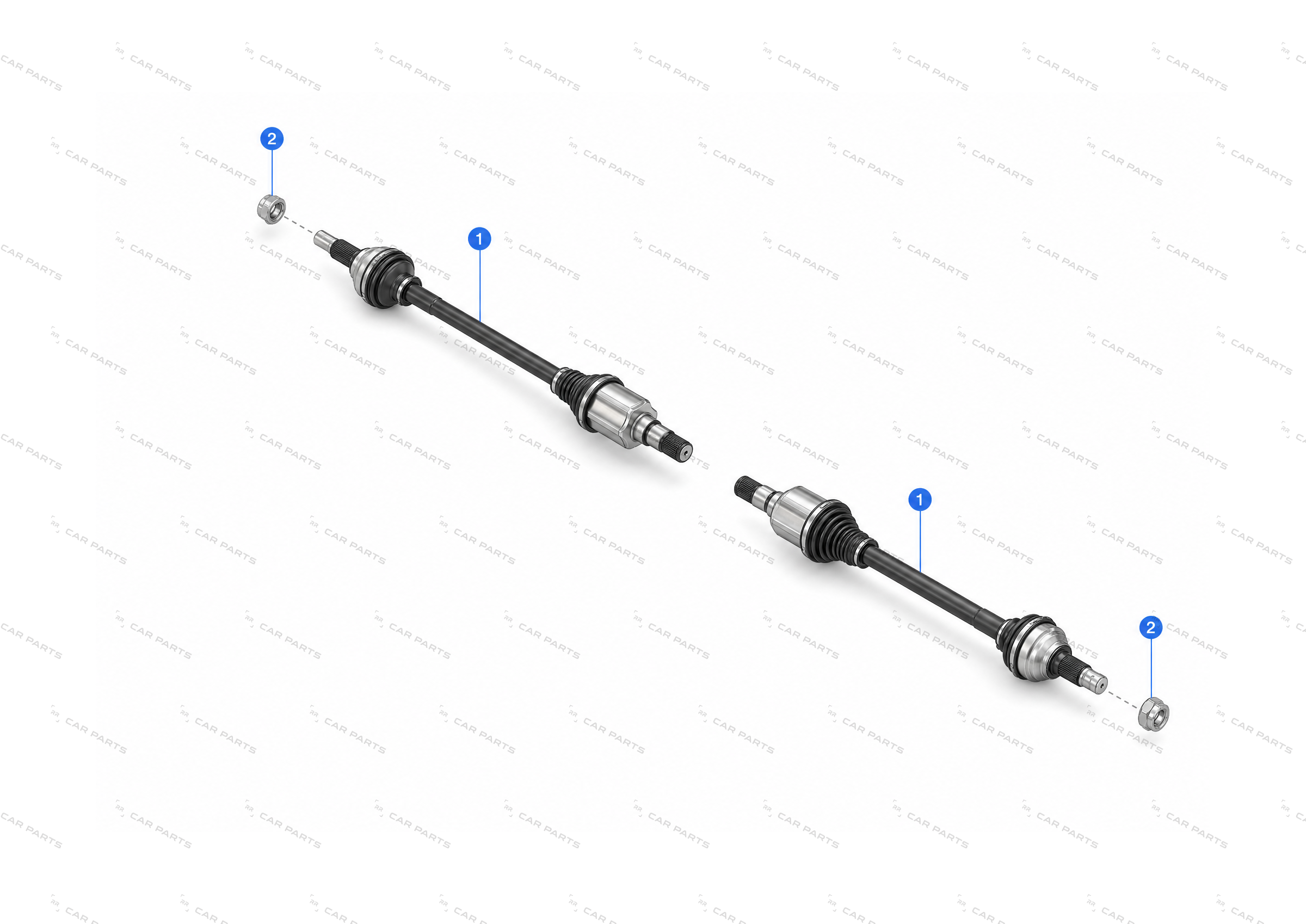 HALFSHAFT ASSEMBLY, REAR, 27MM X 540MM SHAFT – 1344166-00-A