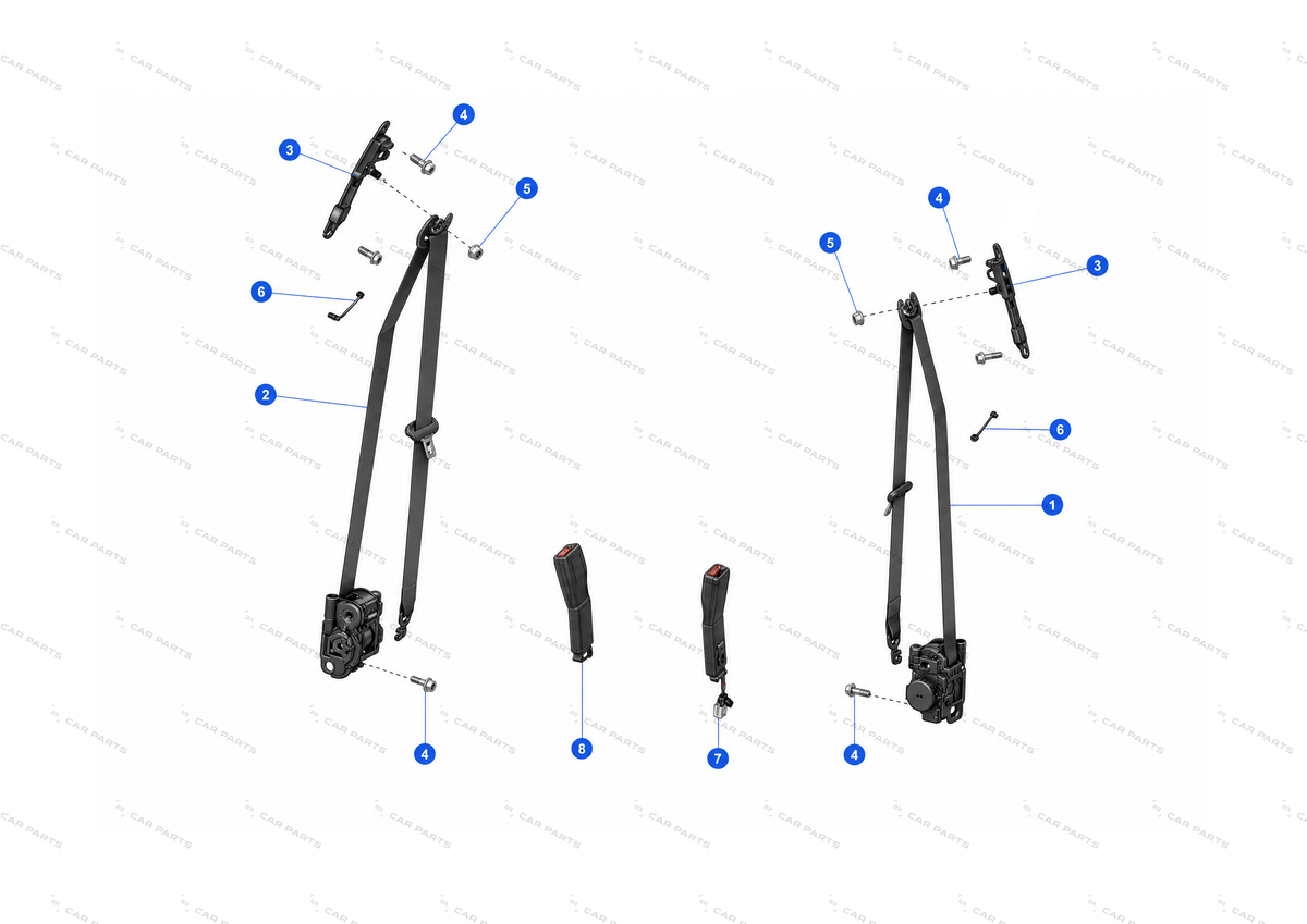 SEATBELT WEBBING GUIDE, 1ST ROW – 1011541-00-A