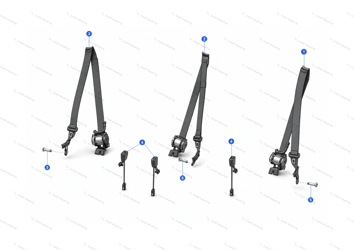 SECOND ROW - SEAT BELT RETRACTOR ASSEMBLY - LEFT HAND – 1136742-05-K