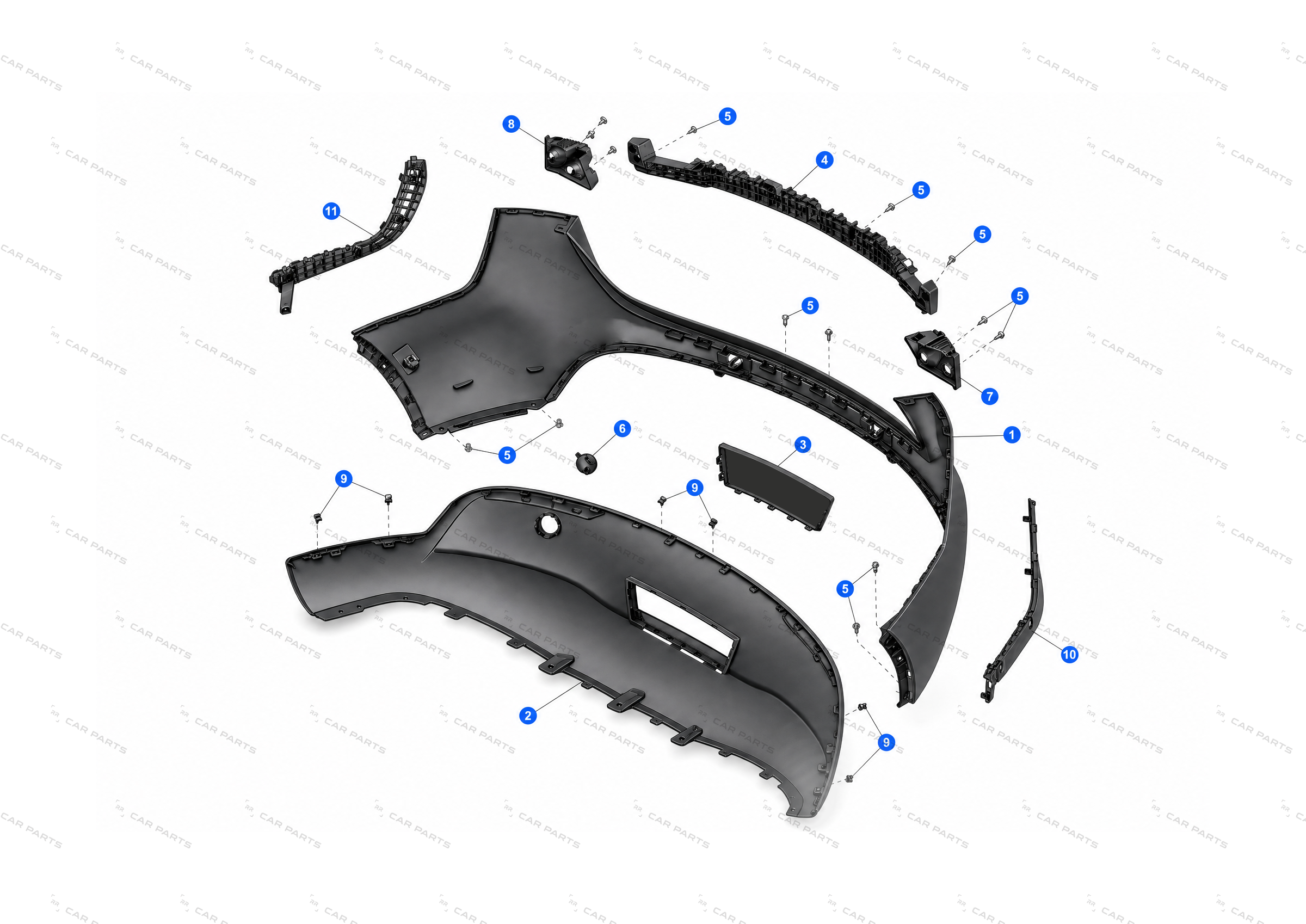 REAR FASCIA - SERVICE - UNPAINTED – 1493735-SD-E