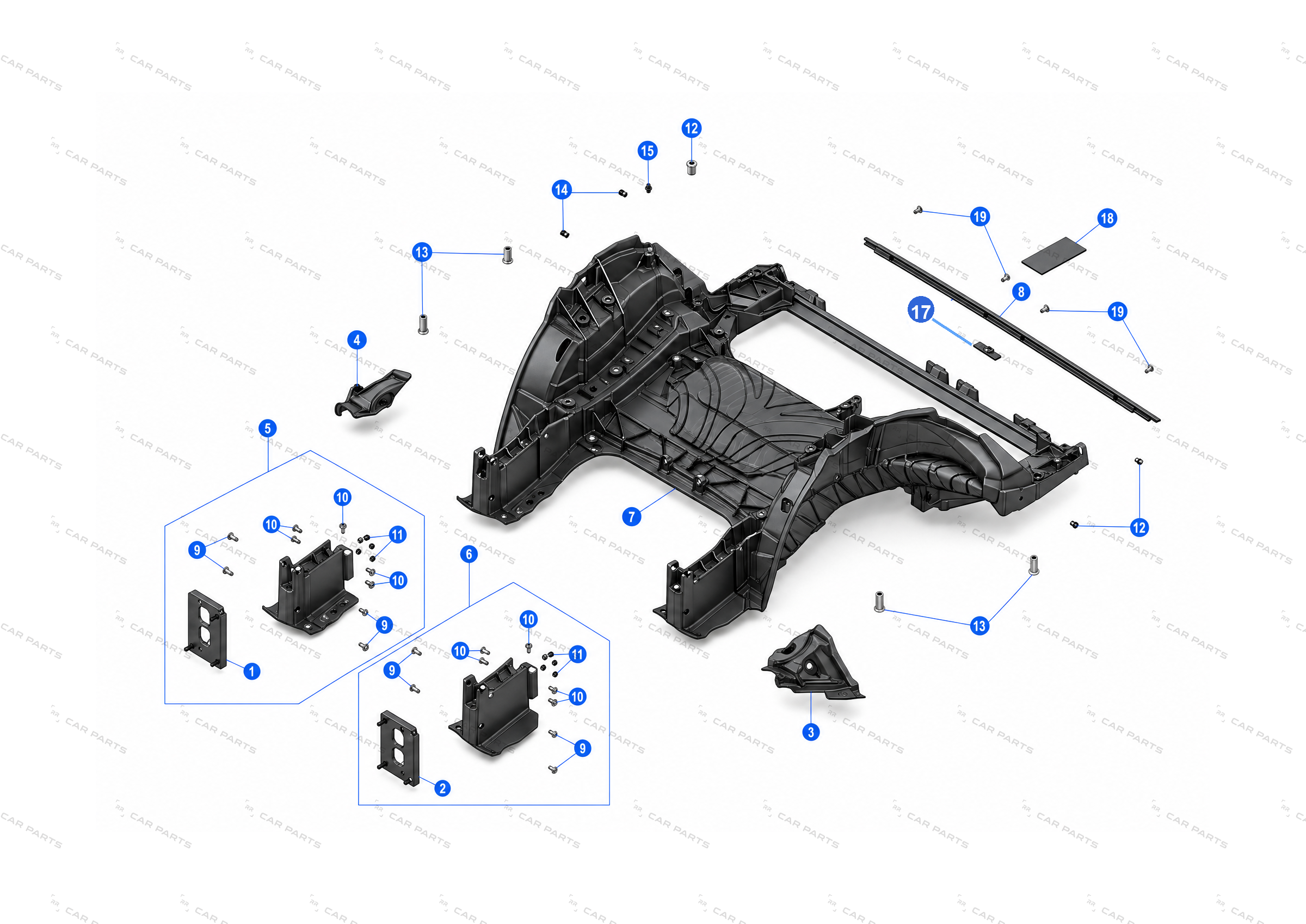REAR UNDER BODY FLOOR CROSSMEMBER E-COATED – 1561295-S0-D