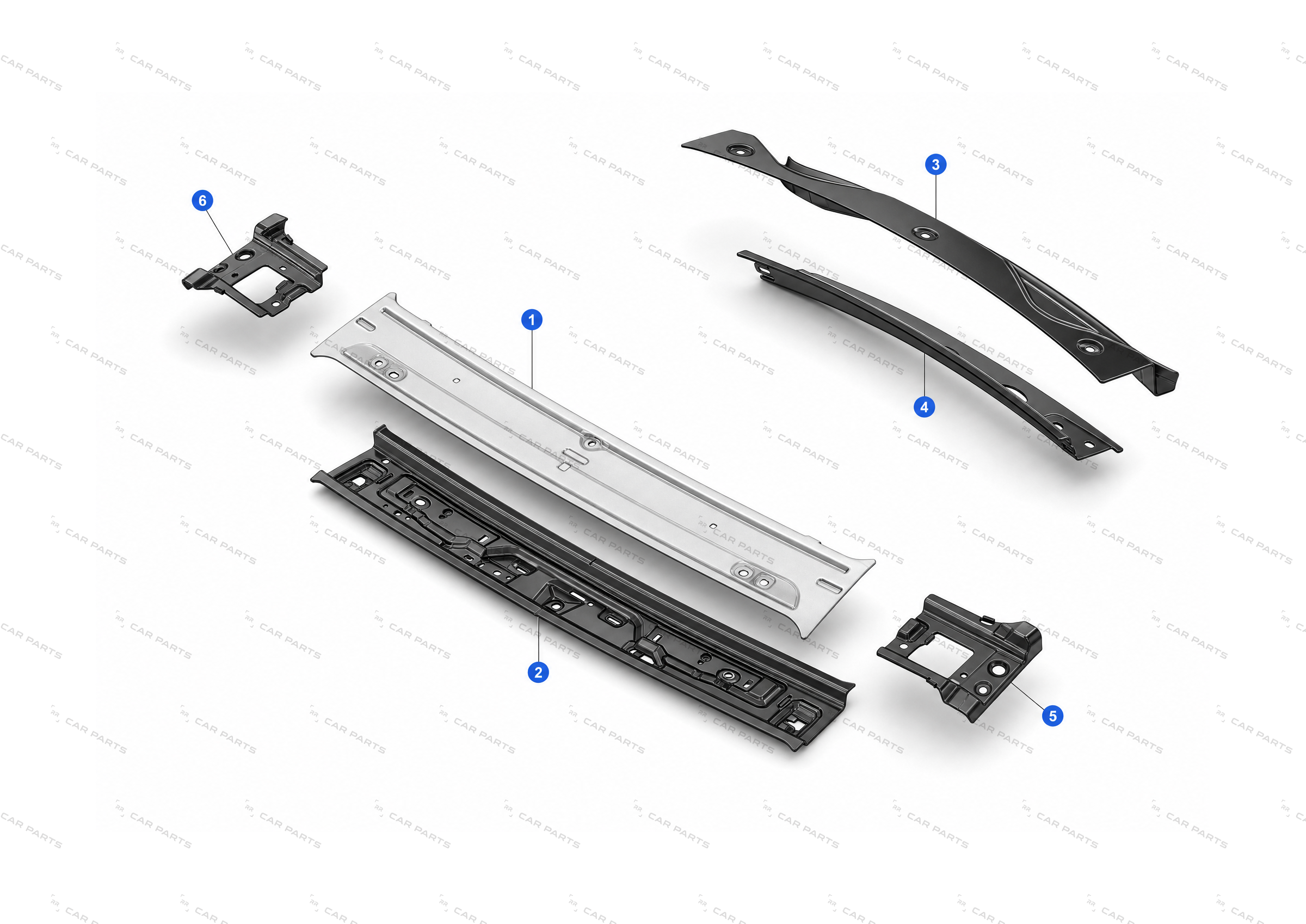 REAR HEADER UPPER SERVICE E-COATED – 1634780-SD-B